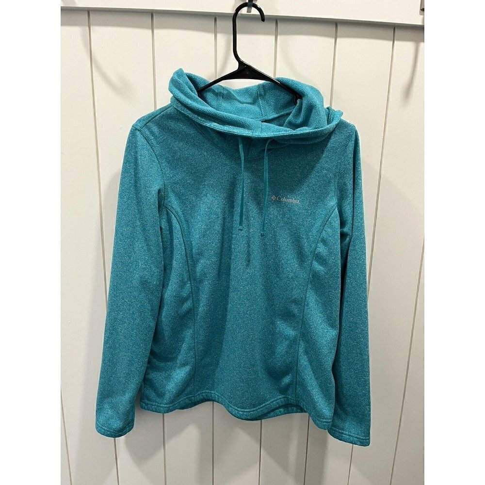 Columbia Women's Small Pullover Hoodie Jacket Outdoor Blue Sweatshirt Cyan Cinch